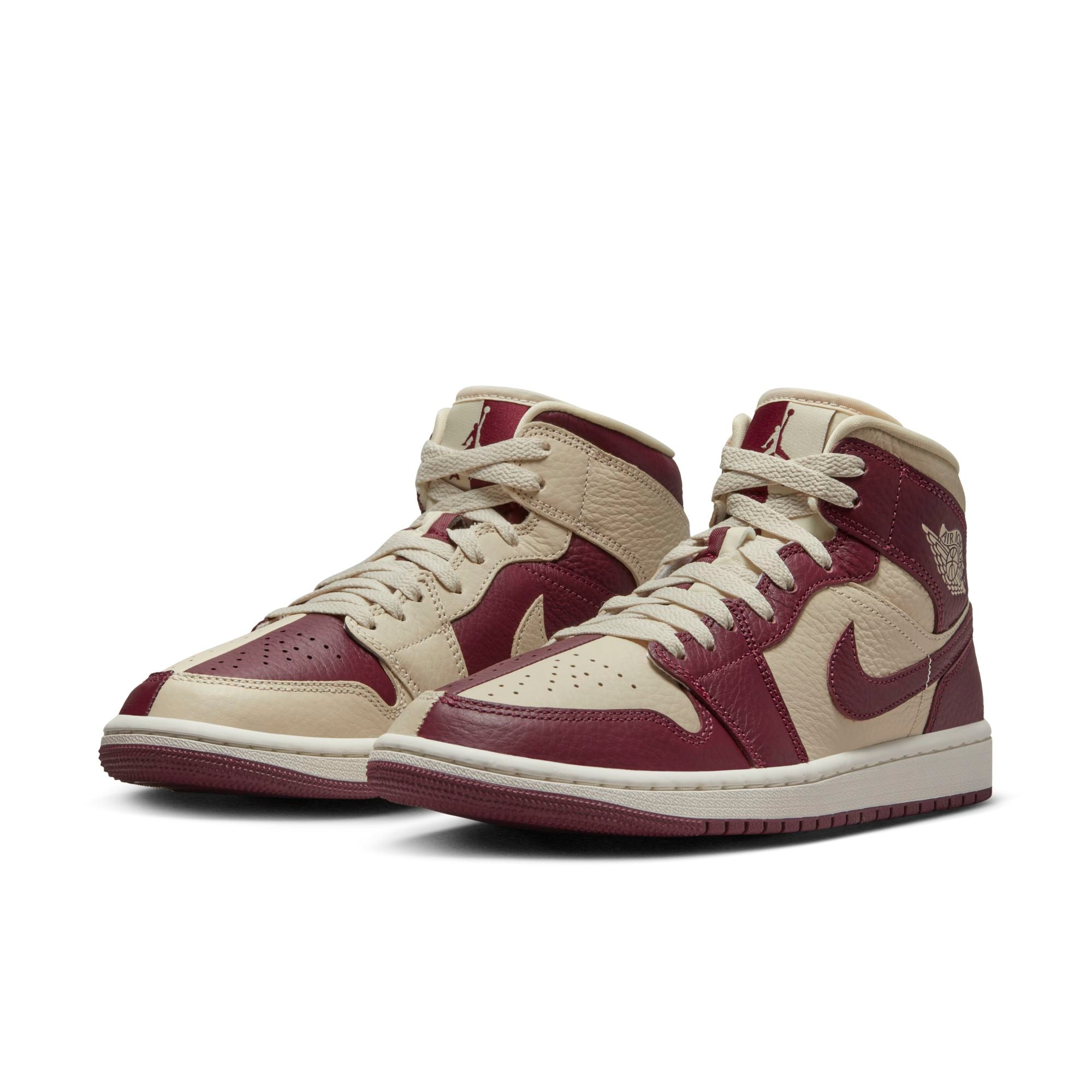 [DR0501-200] Womens Air Jordan RETRO 1 MID SE 'SPLIT BEACH CHERRYWOOD RED'