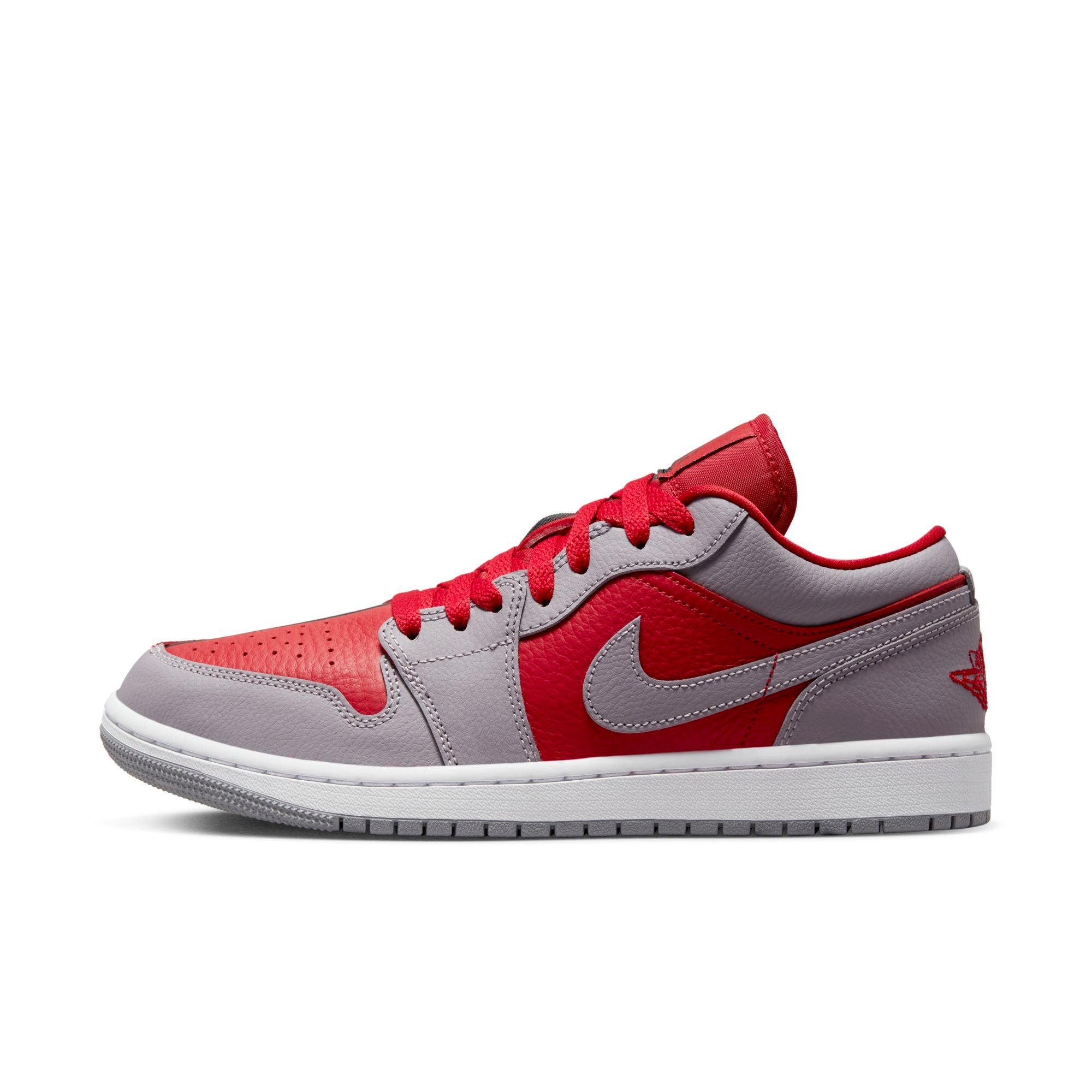 [DR0502-600] Womens Air Jordan RETRO 1 LOW SE 'HOMAGE SPLIT GYM RED CEMENT GREY'