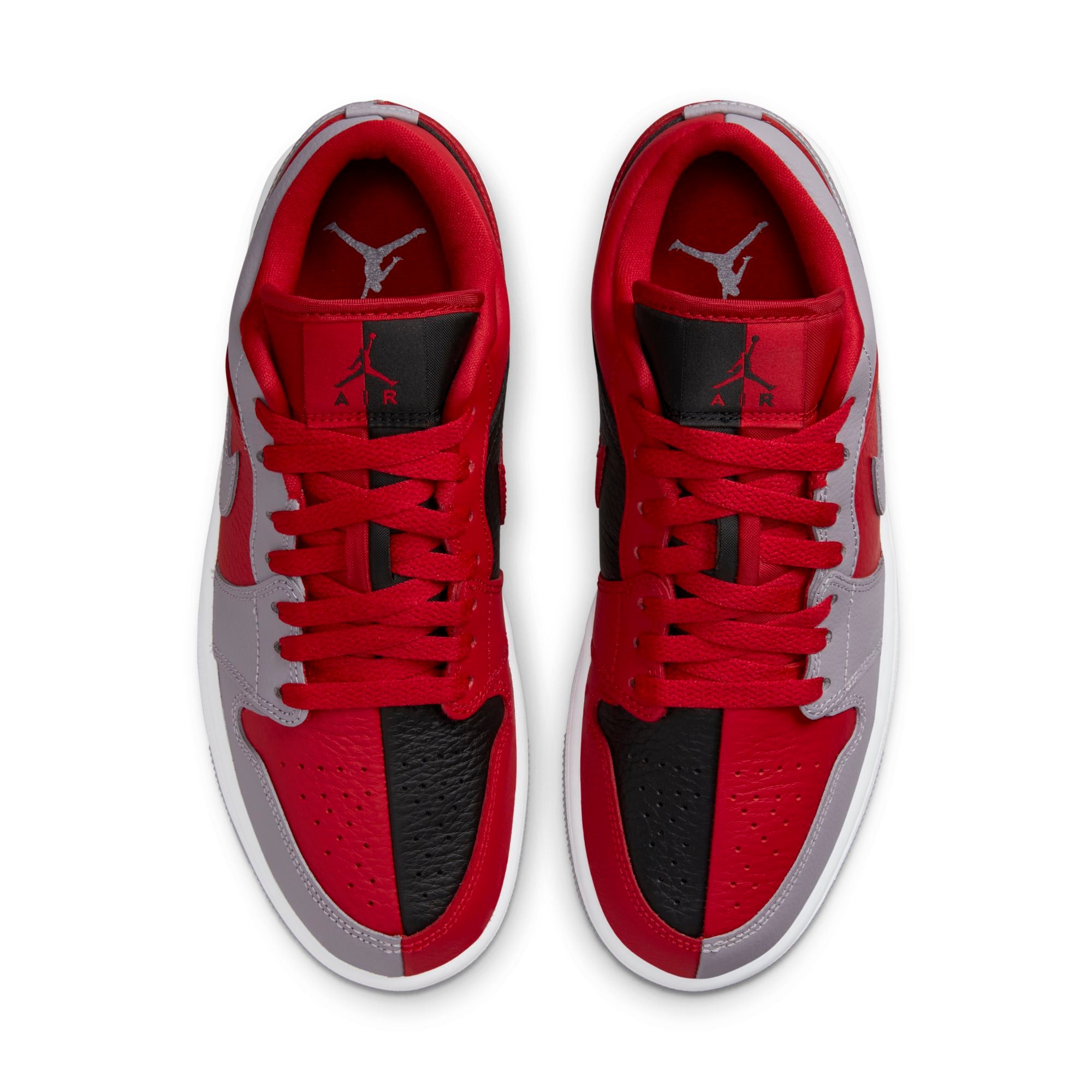 [DR0502-600] Womens Air Jordan RETRO 1 LOW SE 'HOMAGE SPLIT GYM RED CEMENT GREY'