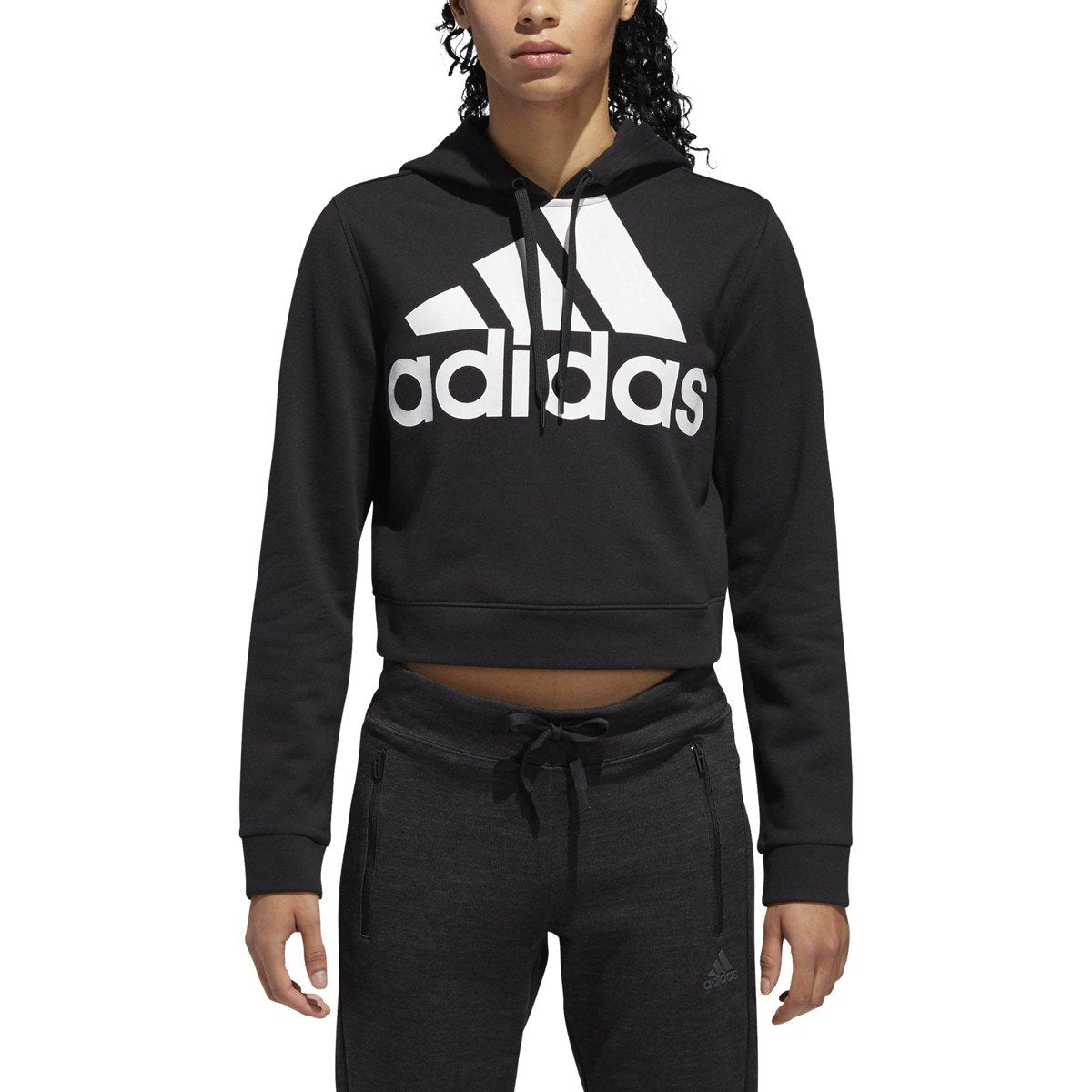 [DU5261] Womens Badge of Sport Crop Hoodie