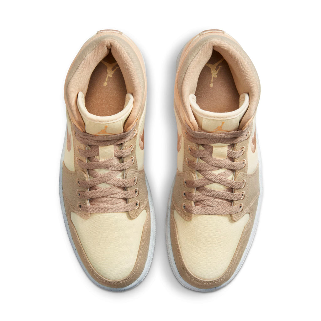 [DV0427-102] Womens Air Jordan Retro 1 Mid SE (W) 'Canvas Khaki'