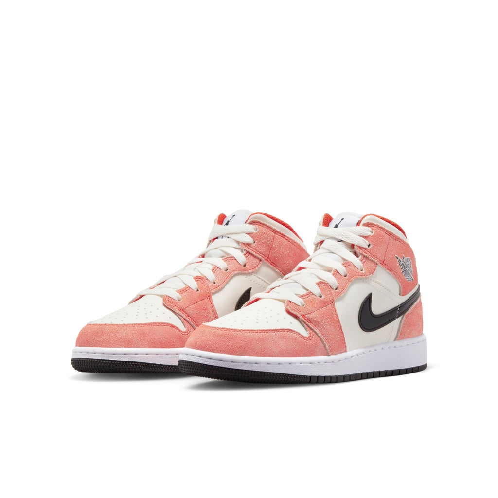 [DV1336-800] Grade School Air Jordan RETRO 1 MID SE 'ORANGE SUEDE' (GS)