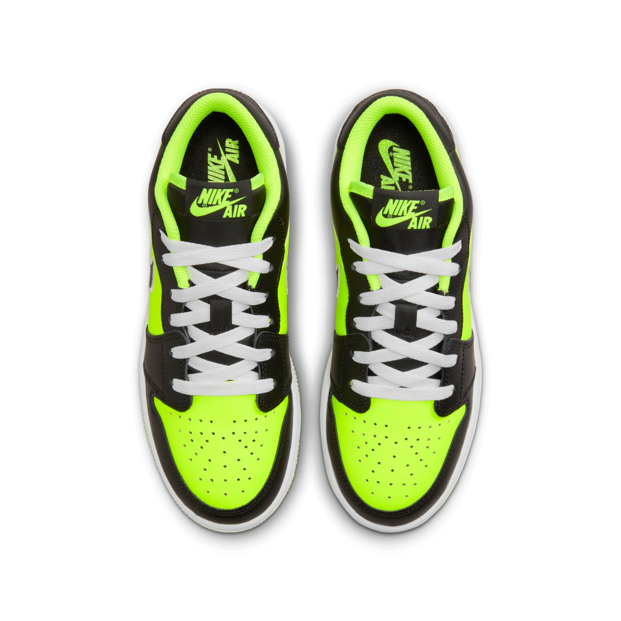 [DX6666-701] Grade School Air Jordan Retro 1 Low SE (GS) 'Black Cat Volt'