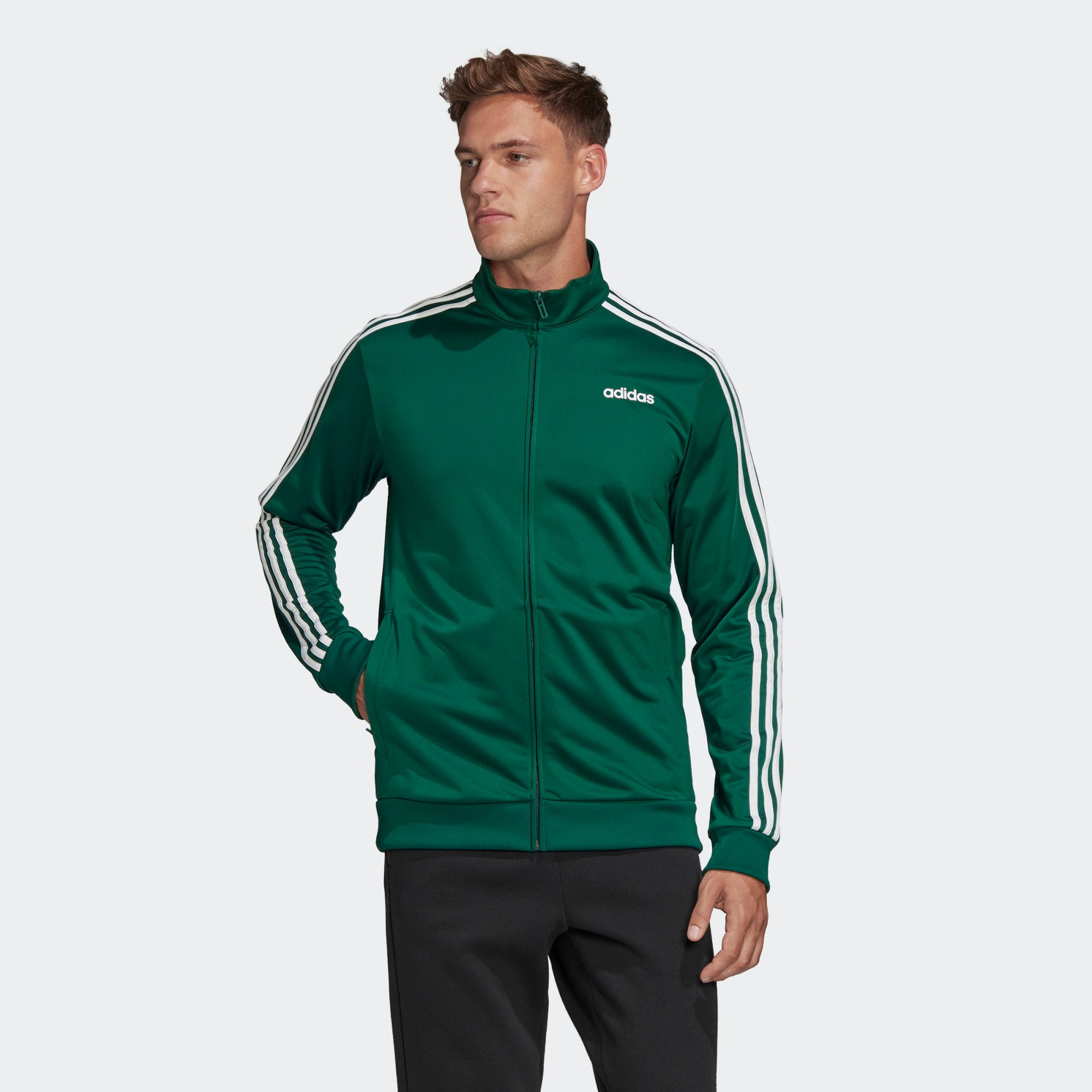[FM6080] Mens Adidas Essentials 3Stripe Tricot Track Jacket
