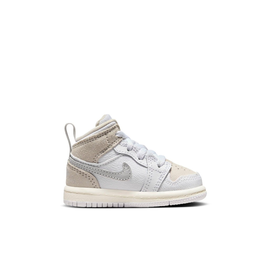 [FB9140-120] Toddlers Air Jordan RETRO 1 MID SE (TD) 'CRAFT INSIDE OUT WHITE GREY'