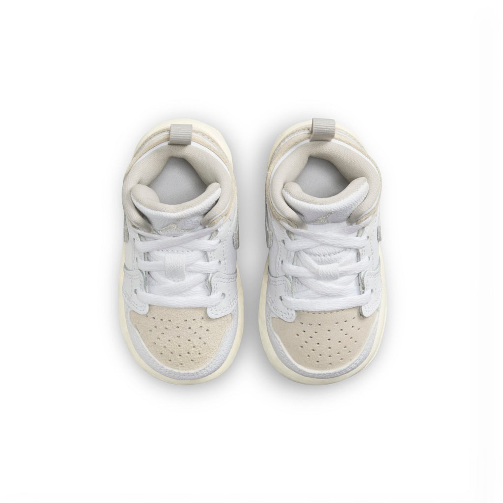 [FB9140-120] Toddlers Air Jordan RETRO 1 MID SE (TD) 'CRAFT INSIDE OUT WHITE GREY'