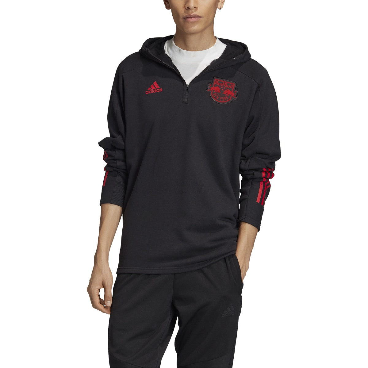 [FI1440] Mens Adidas New York Red Bulls 3-Stripes Travel Jacket