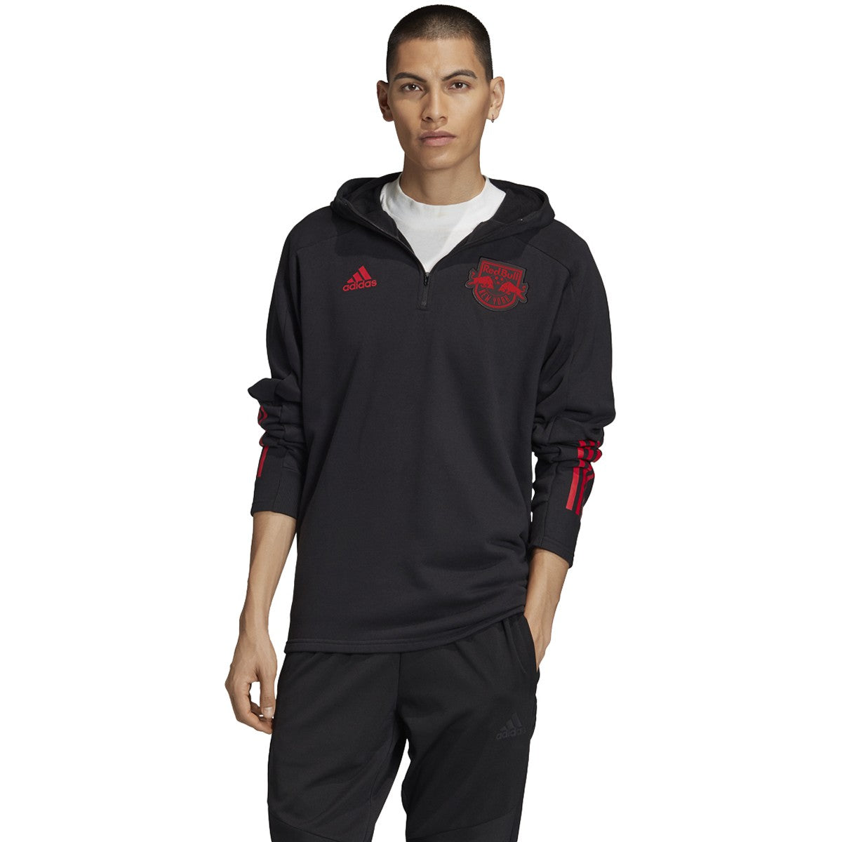 [FI1440] Mens Adidas New York Red Bulls 3-Stripes Travel Jacket