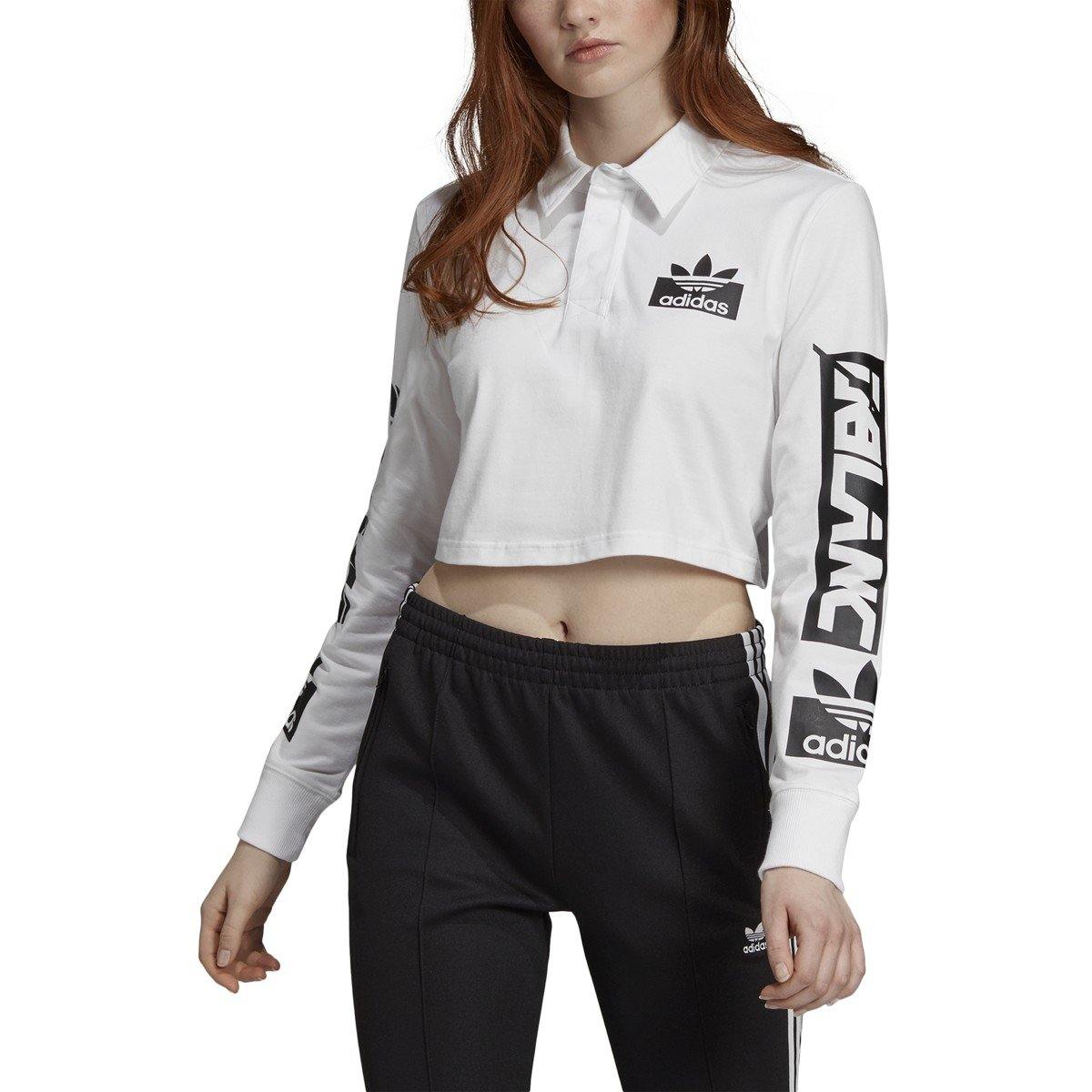 [FI7144] Womens Adidas Olivia LeBlanc Rugby Polo Long-Sleeve Top - sneakAR