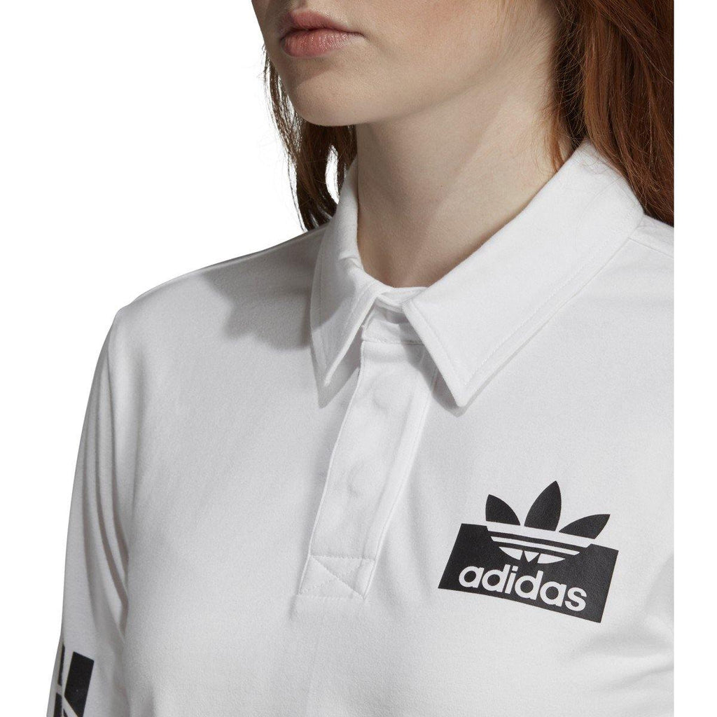 [FI7144] Womens Adidas Olivia LeBlanc Rugby Polo Long-Sleeve Top - sneakAR