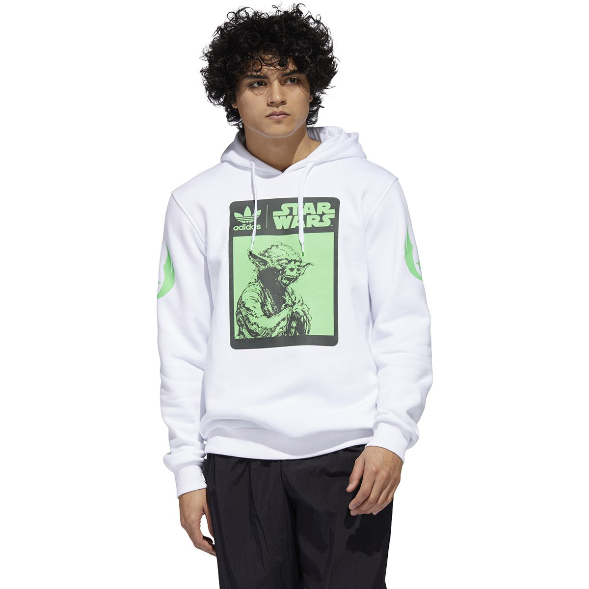 [GJ2116] Mens Adidas Originals x Star Wars Yoda Box Logo Hoodie