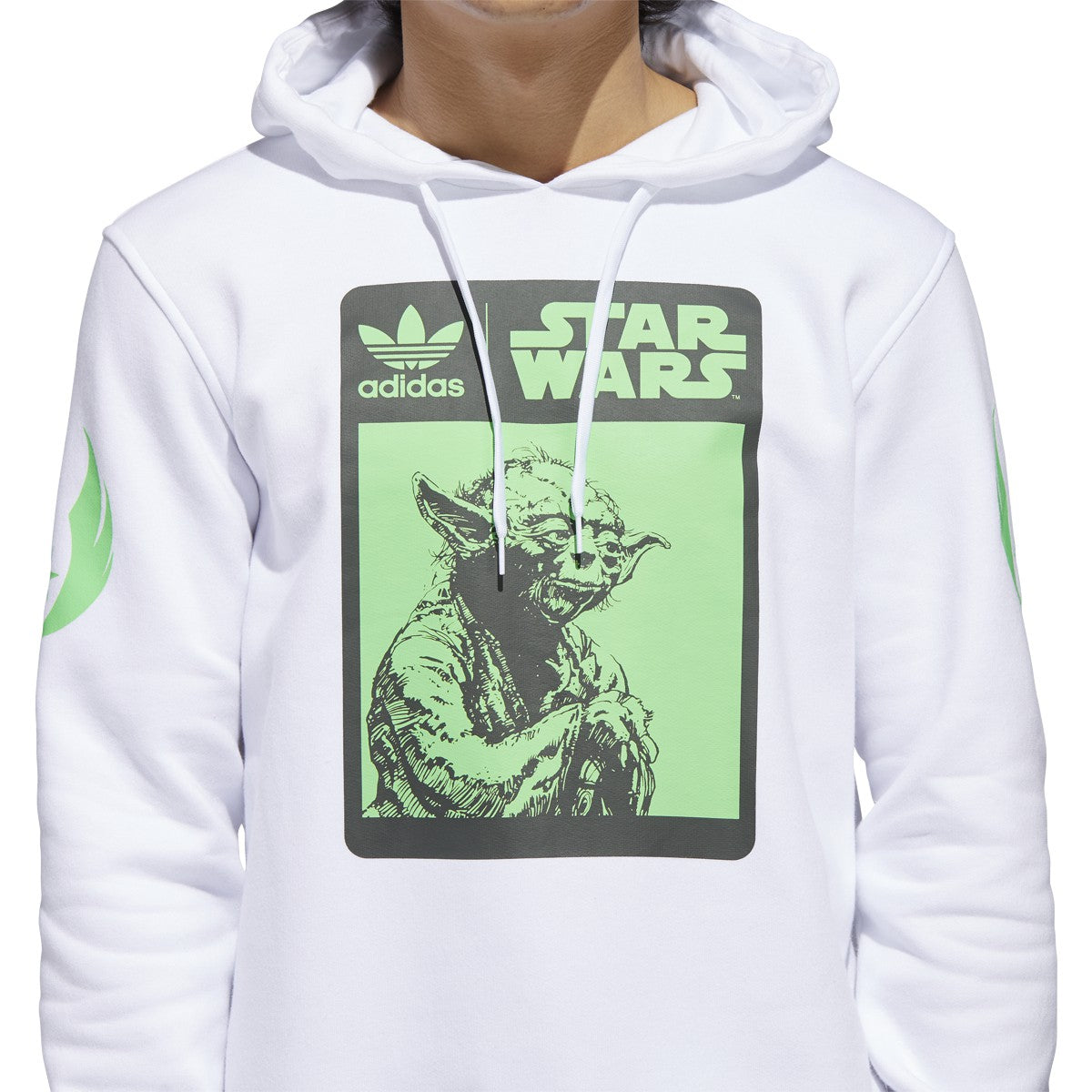 [GJ2116] Mens Adidas Originals x Star Wars Yoda Box Logo Hoodie