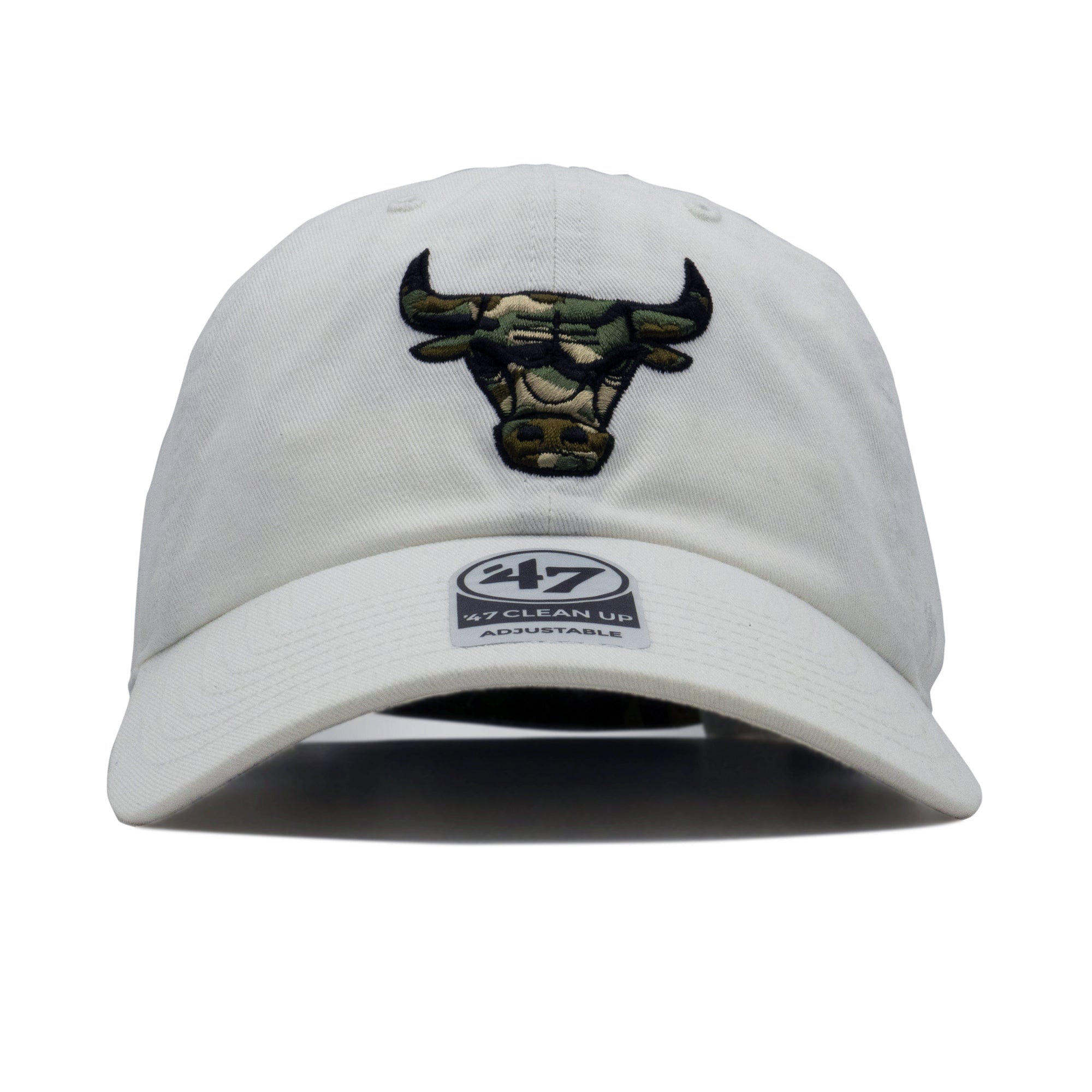 Mens 47 Brand Chicago Bulls Clean Up Strapback - White