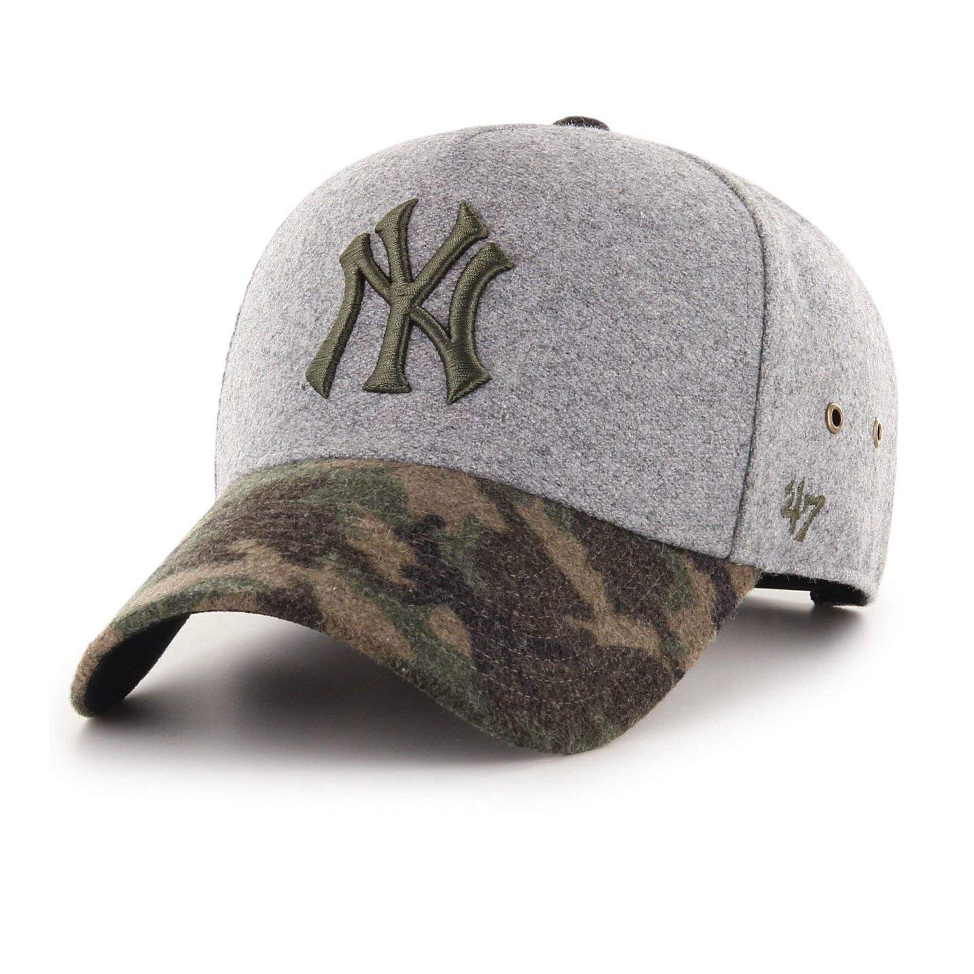 Mens 47 Brand NY Yankees Hitchner MVP DT Snapback - Grey/Camo - sneakAR