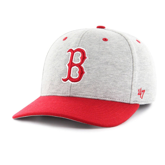 Mens 47 Brand Boston Red Sox MVP Strapback - Grey Fleece/Red - sneakAR