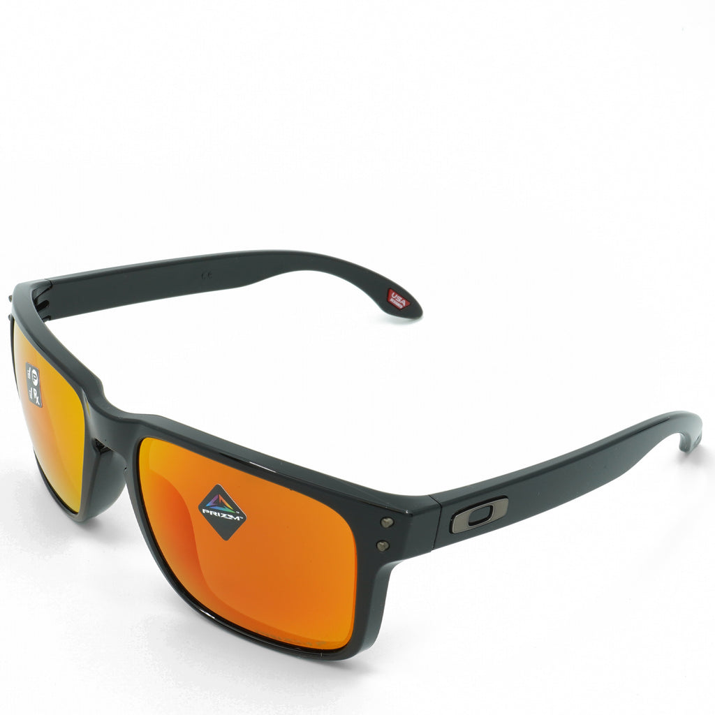 [OO9102-F1] Mens Oakley Holbrook Polarized Sunglasses -Polished Black/PRIZM Ruby
