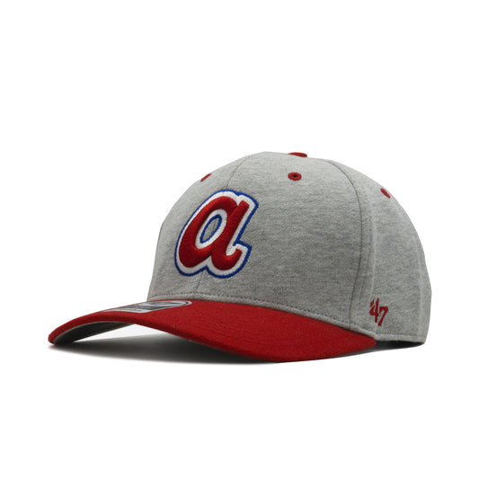 Mens 47 Brand Atlanta Braves MVP Strapback - Grey/Red