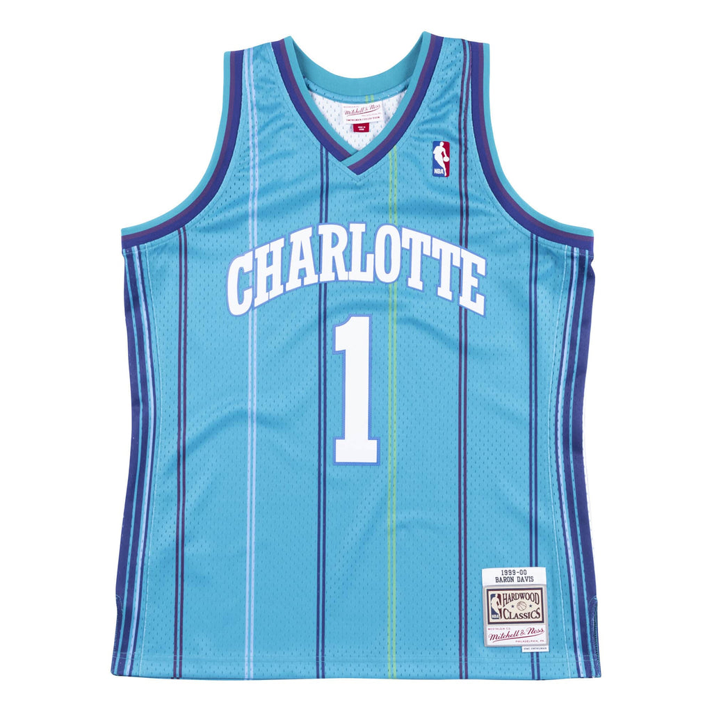 Mens Mitchell & Ness NBA Swingman Road Jersey Charlotte Hornets 99 Baron Davis