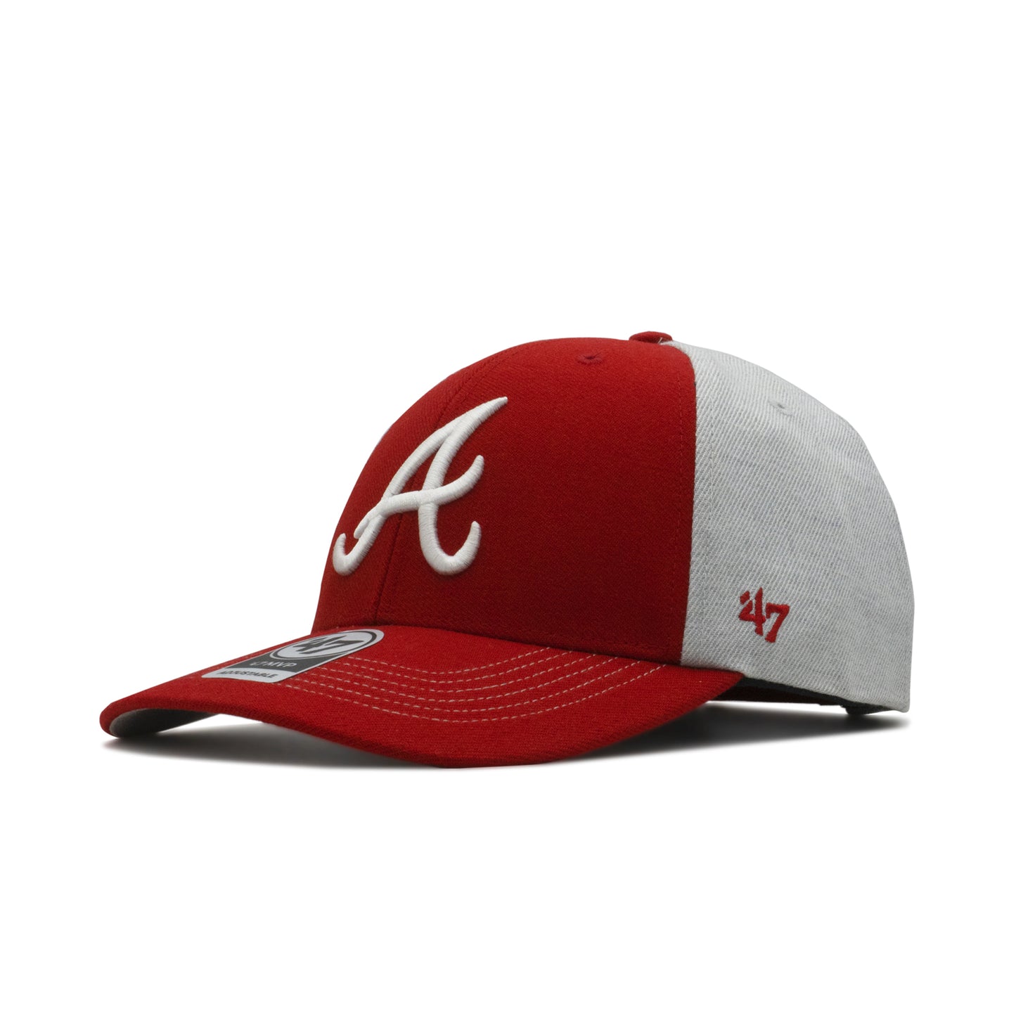 Mens 47 Brand Atlanta Braves MVP Strapback - Red/Grey