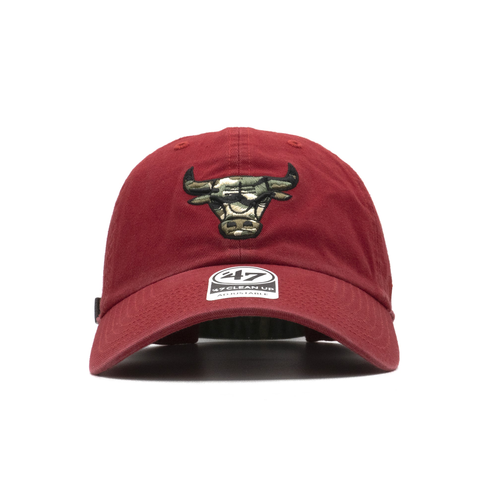 Mens 47 Brand Chicago Bulls Clean Up Strapback - Red/Camo