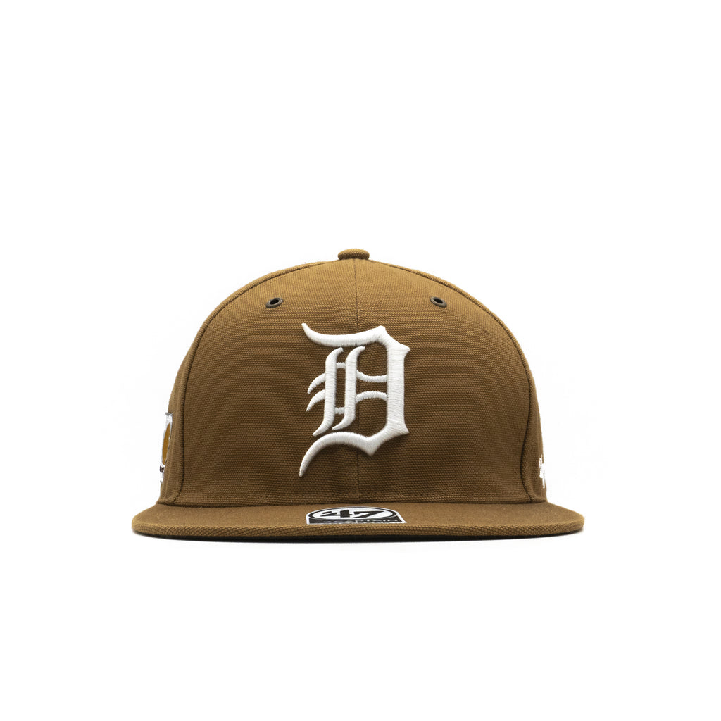 Mens 47 Brand Detroit Tigers Carhartt Captain Snapback - Brown/White