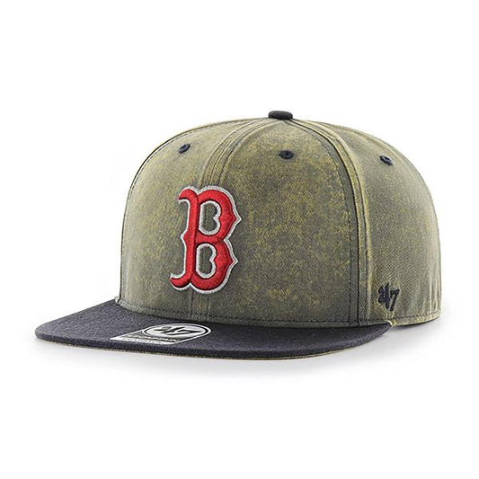 Mens 47 Brand Boston Red Sox Captain Snapback - Cement/Vintage Navy - sneakAR