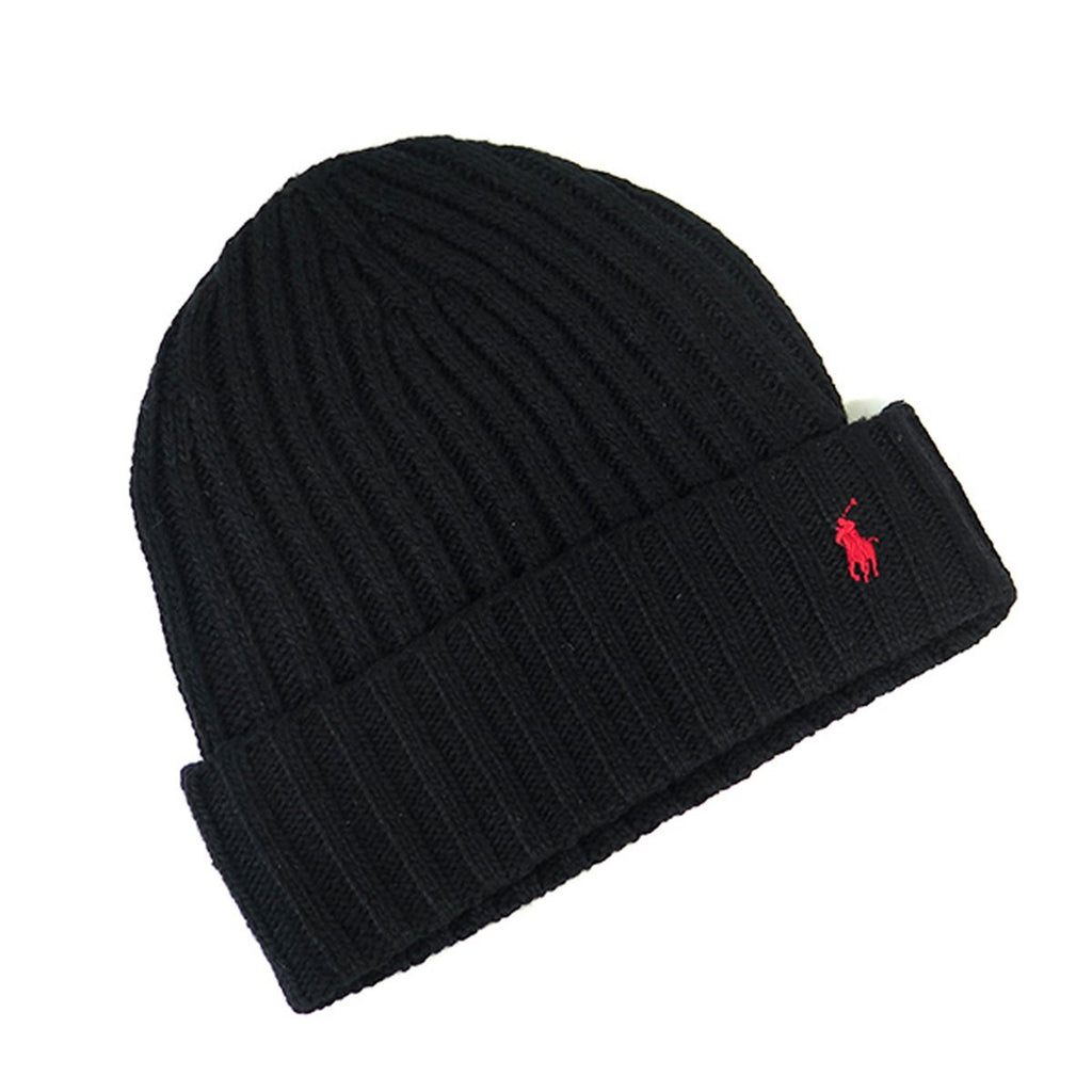 [PC0190-001] Mens Polo Ralph Lauren Classic Ribbed Hat and Scarf Gift Set
