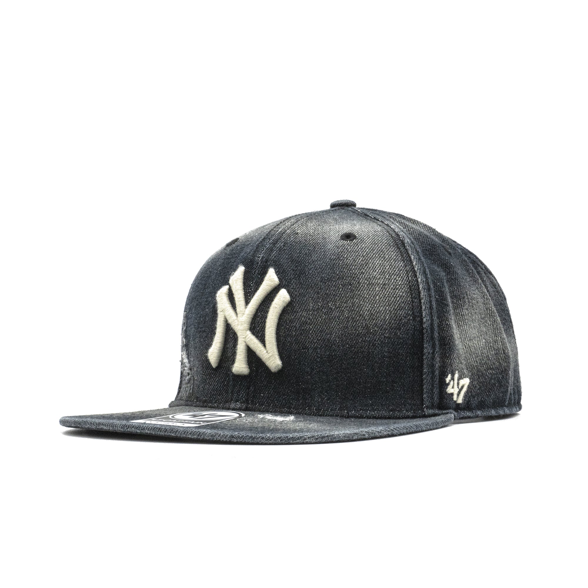 Mens 47 Brand NY Yankees Captain Snapback - Black Denim