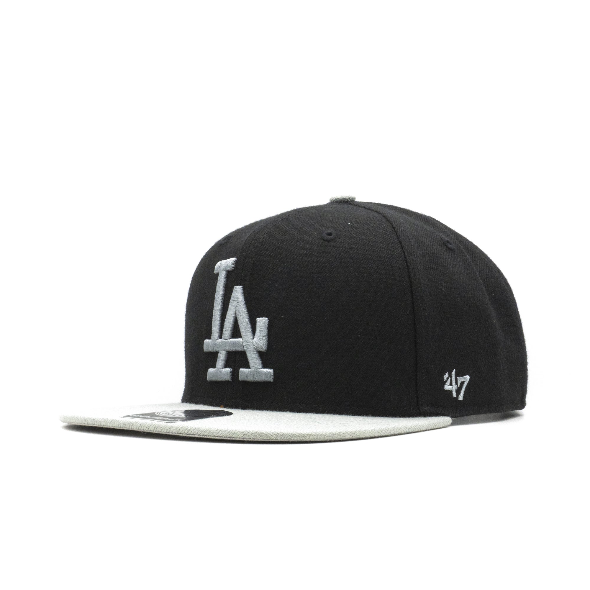 Mens 47 Brand LA Dodgers Sure Shot Snapback - Black/Grey