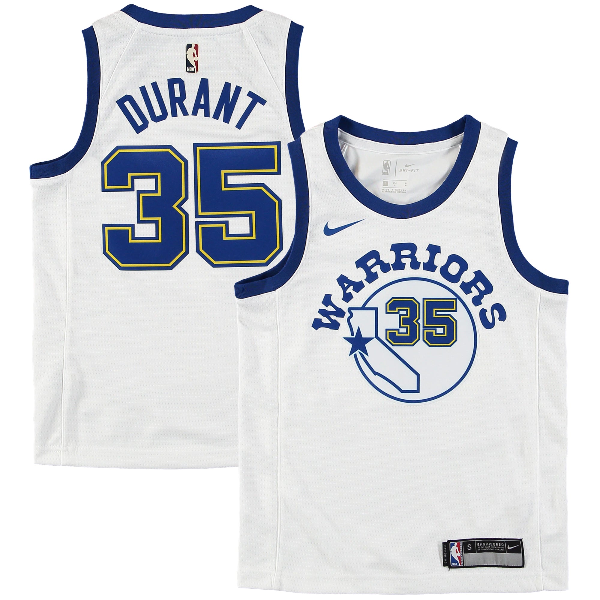 [9Z2B7BZ4P-DURANT] Youth Nike NBA GS Warriors HWC Swingman Jersey - Durant