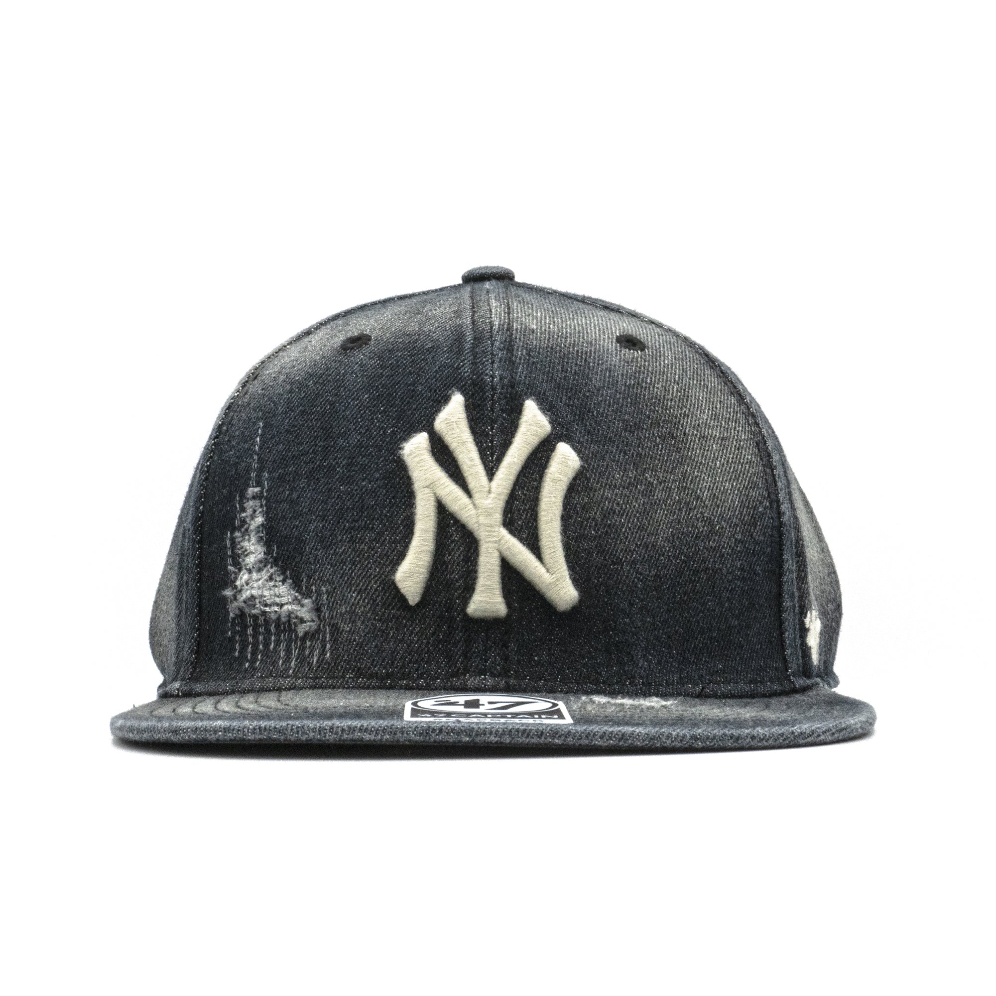 Mens 47 Brand NY Yankees Captain Snapback - Black Denim