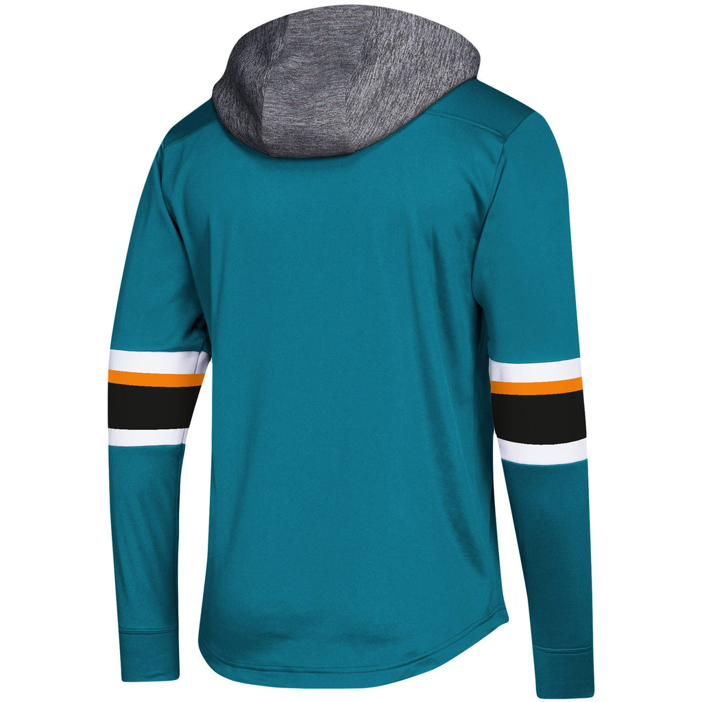 [DN2581] Mens Adidas NHL San Jose Sharks Platinum Jersey Hoodie