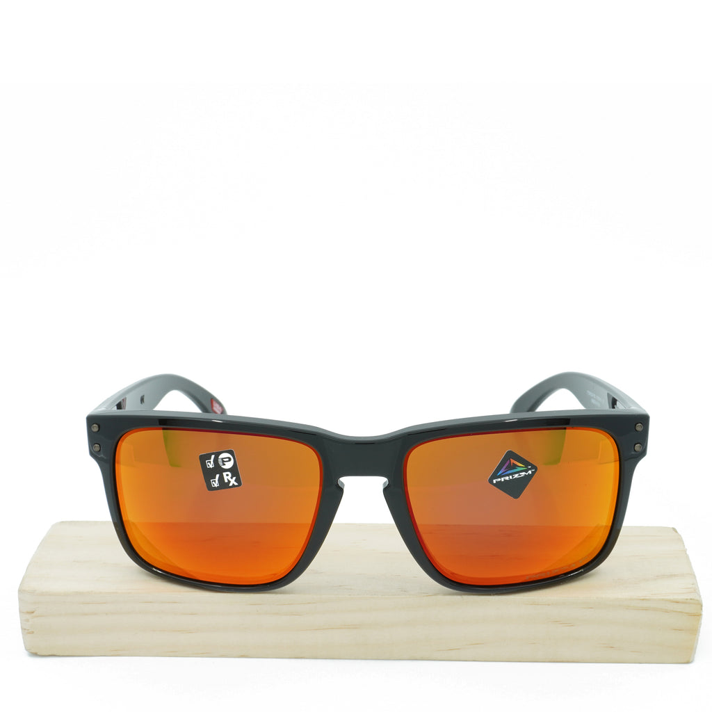 [OO9102-F1] Mens Oakley Holbrook Polarized Sunglasses -Polished Black/PRIZM Ruby