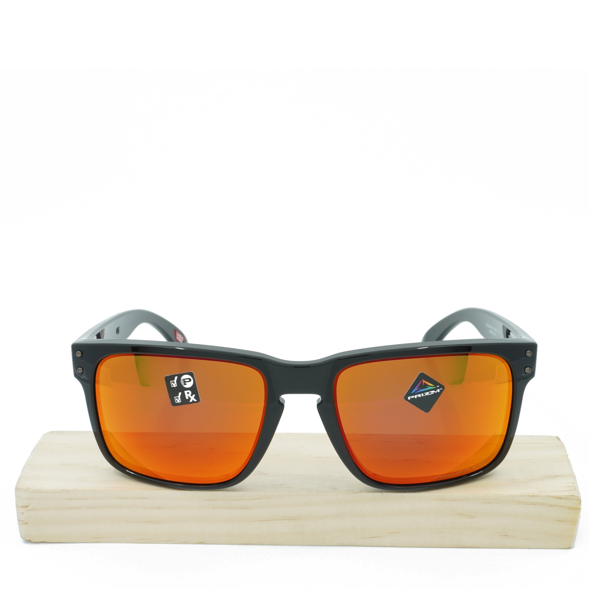 [OO9102-F1] Mens Oakley Holbrook Polarized Sunglasses -Polished Black/PRIZM Ruby