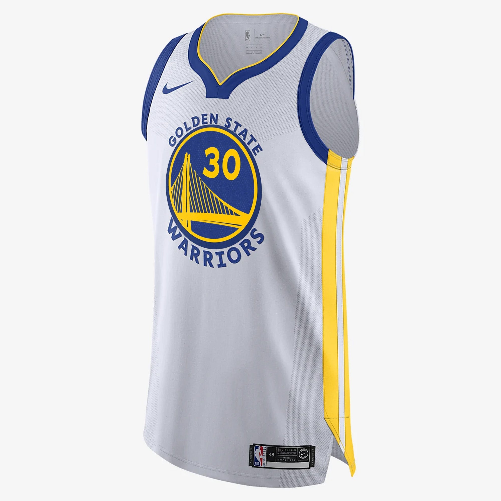 [AT4705-100] Mens Nike NBA GS Warriors Stephen Curry White Authentic J ...