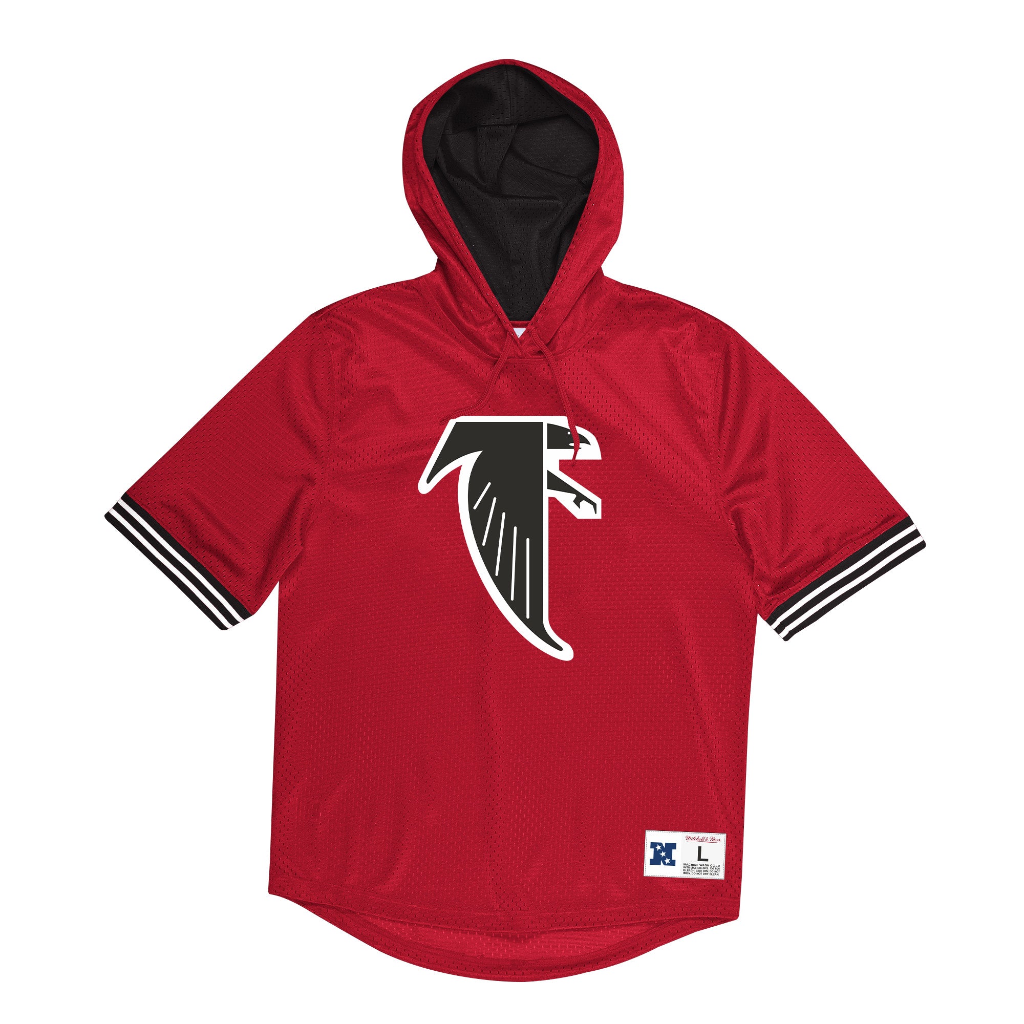 Mens Mitchell & Ness NFL Unbeaten Short Sleeve Mesh Hoody Atlanta Falcons