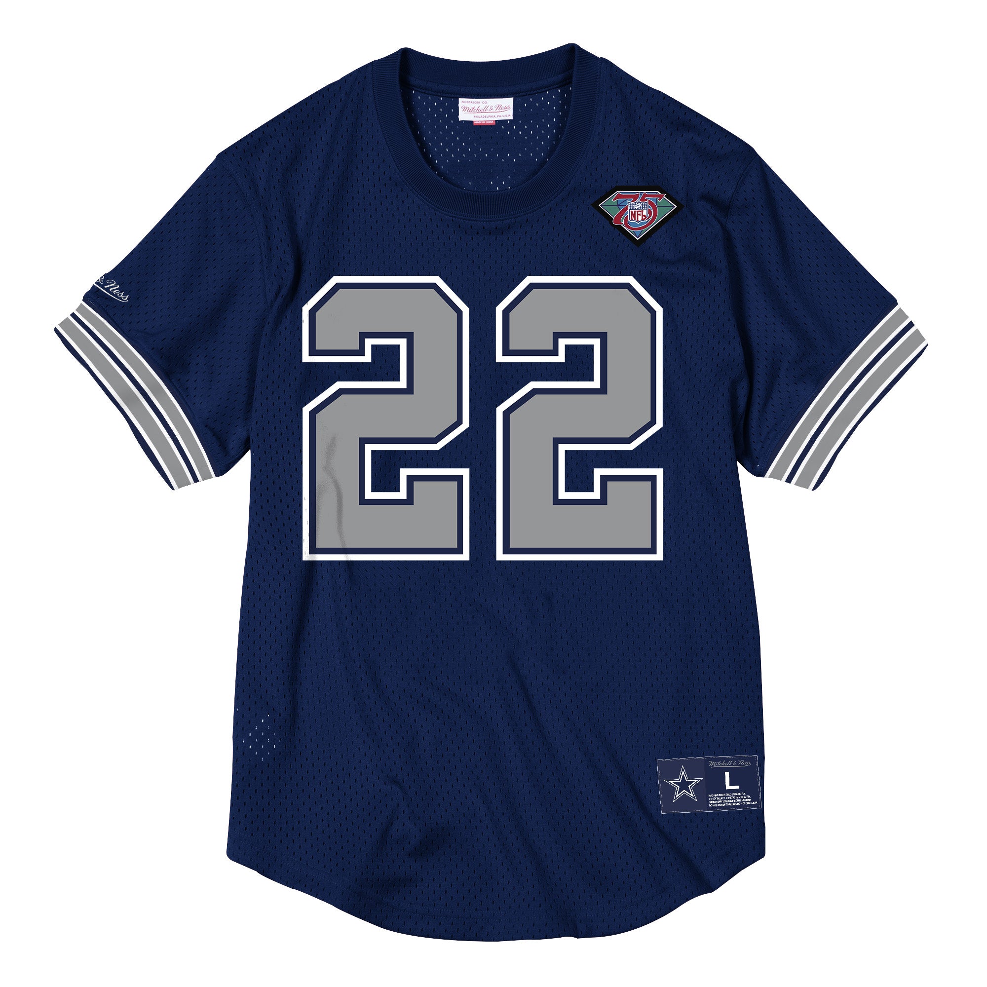 Mens Mitchell & Ness NFL Name & Number Mesh Crew Neck Dallas Cowboys