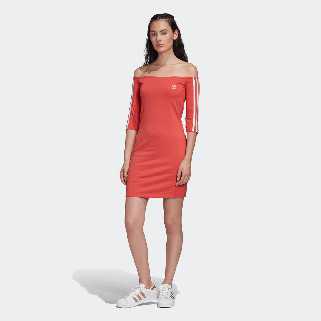 [FM3281] Womens Adidas Originals Off-the-Shoulder Dress