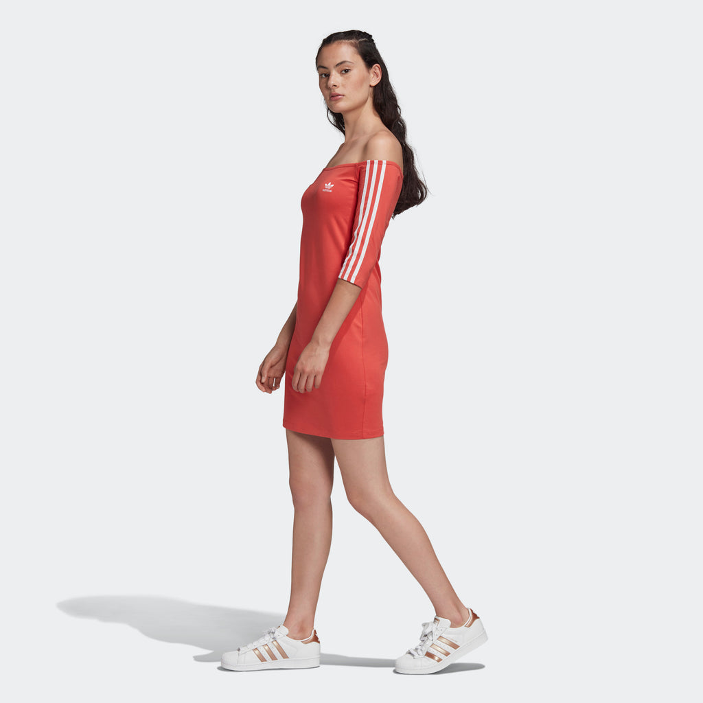 [FM3281] Womens Adidas Originals Off-the-Shoulder Dress