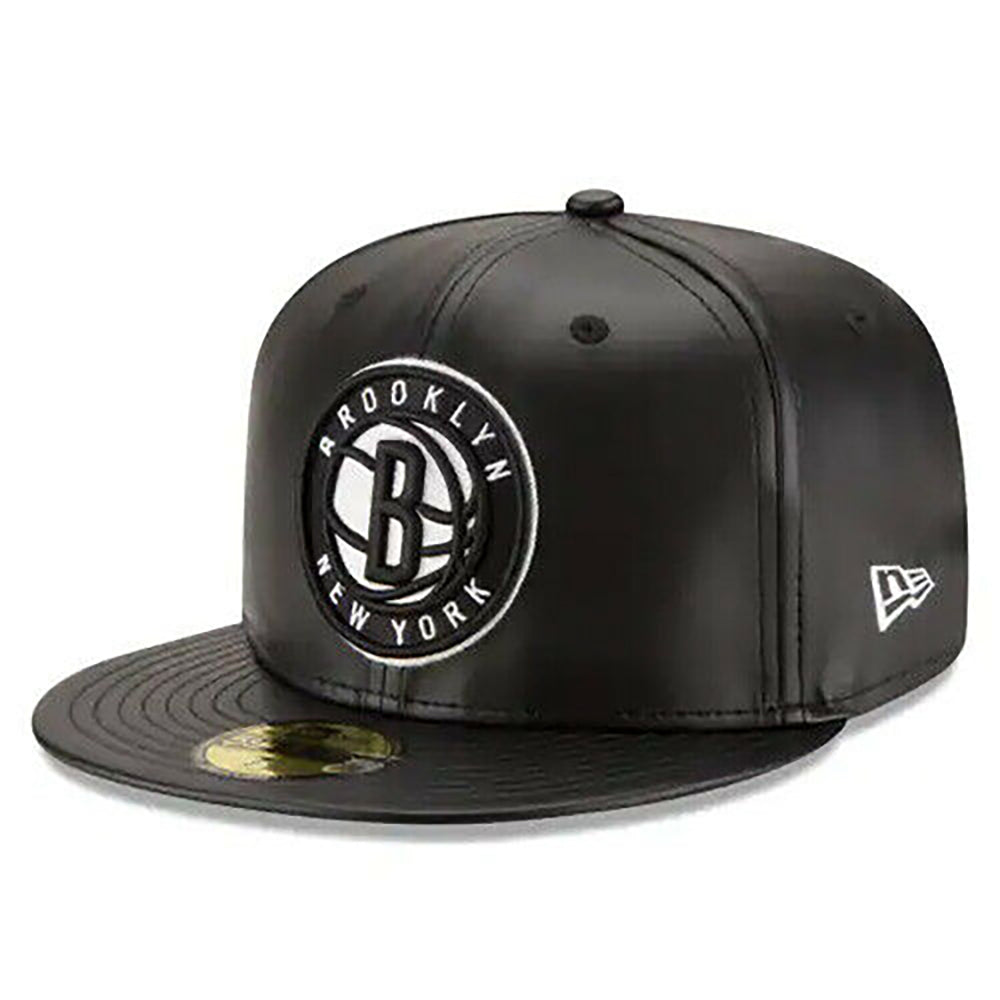 [70344059] Mens New Era NBA 59Fifty Faux Leather Fitted Cap Brooklyn Nets