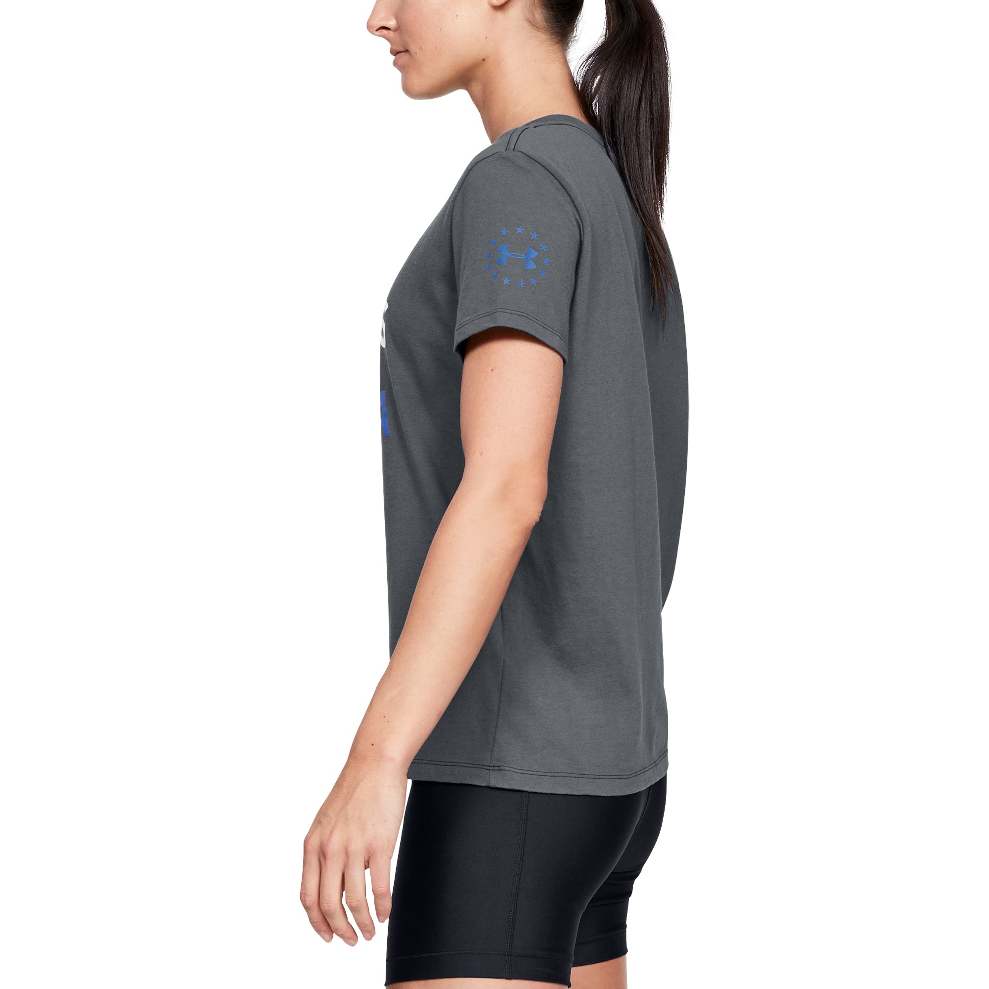 [1343561-012] Womens Under Armour Freedom USA Glitch T