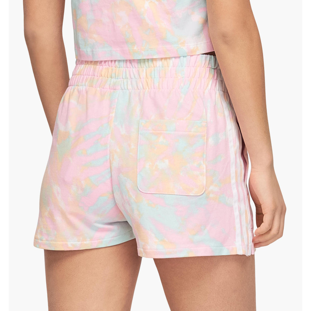 [GL6357] Womens Adidas Originals Tie Dye 3 Stripe Sweatshorts