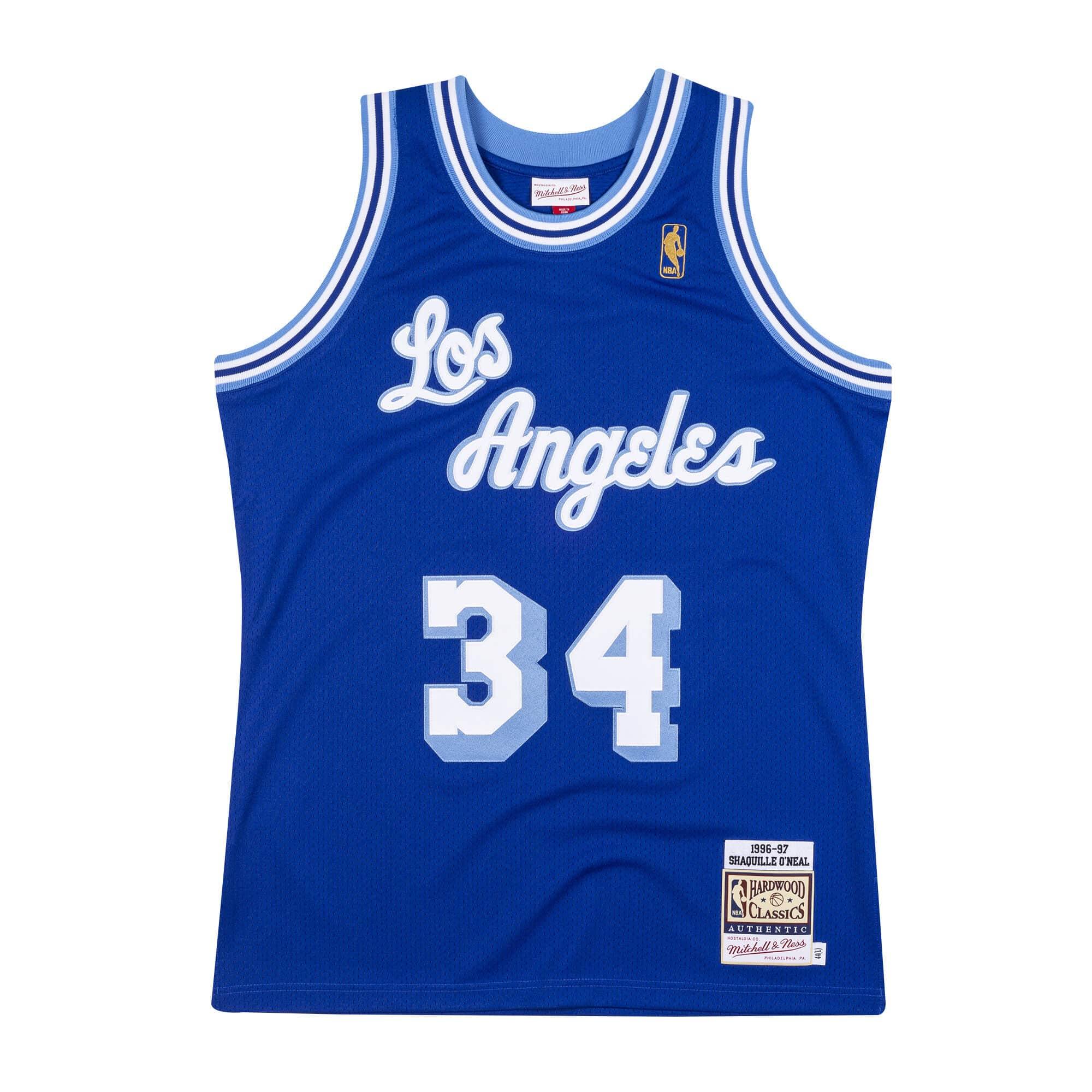 Mens Mitchell & Ness NBA Authentic Jersey 96 Los Angeles Lakers Shaquille O'Neal - sneakAR