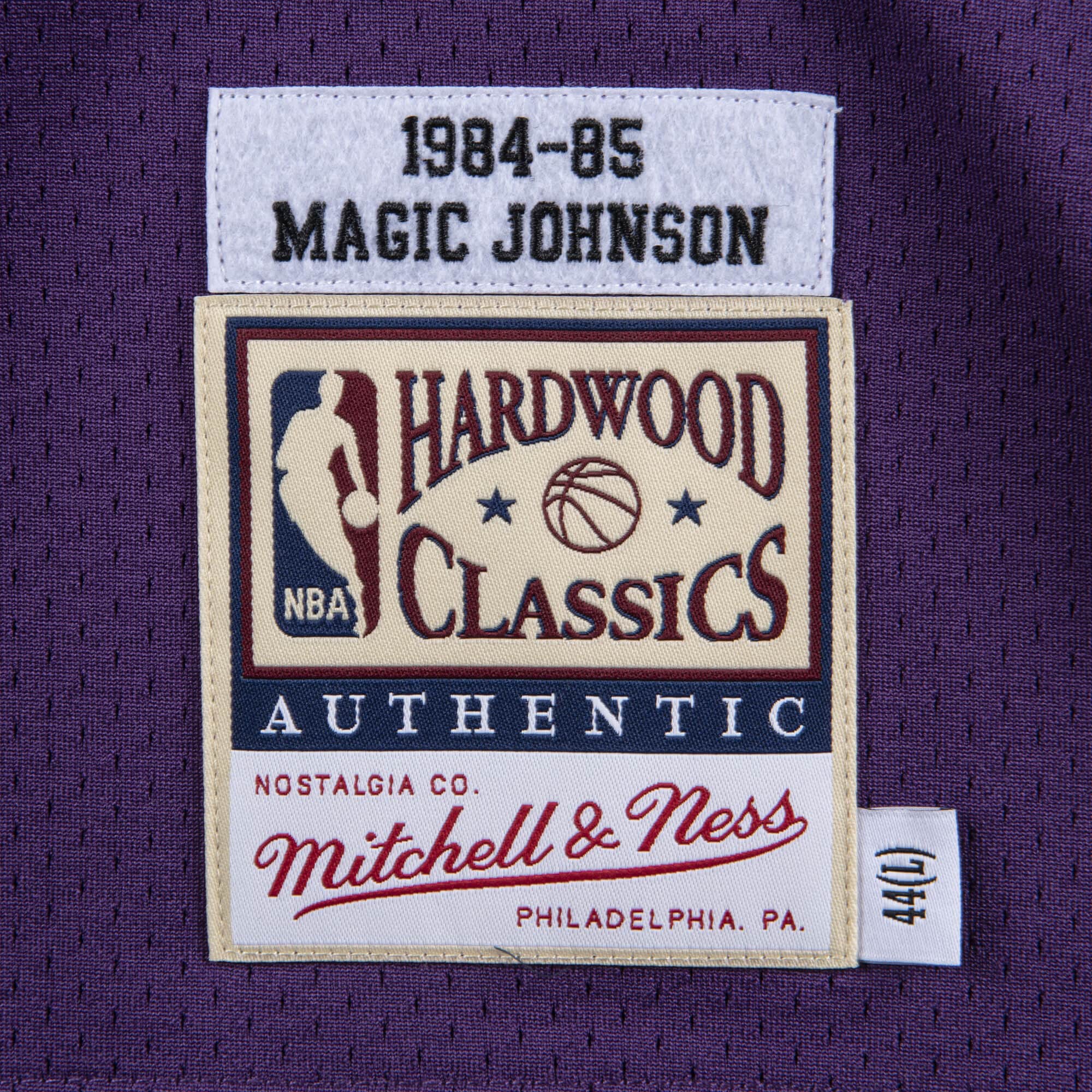 MITCHELL & NESS NBA AUTHENTIC ROAD JERSEY LA LAKERS 84 MAGIC JOHNSON