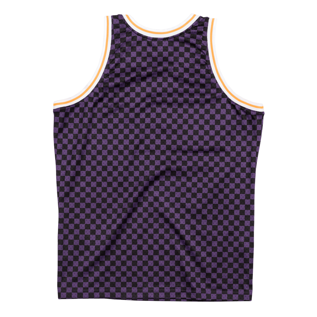 Mens Mitchell & Ness NBA Checked Swingman Jersey LA Lakers