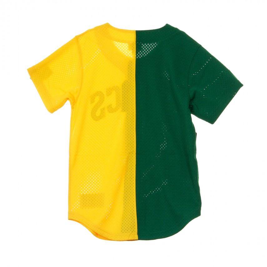 [BA88XS-SSU-E-HF6] Mens Mitchell & Ness NBA Split Color Mesh Button Front Seattle Supersonics - sneakAR