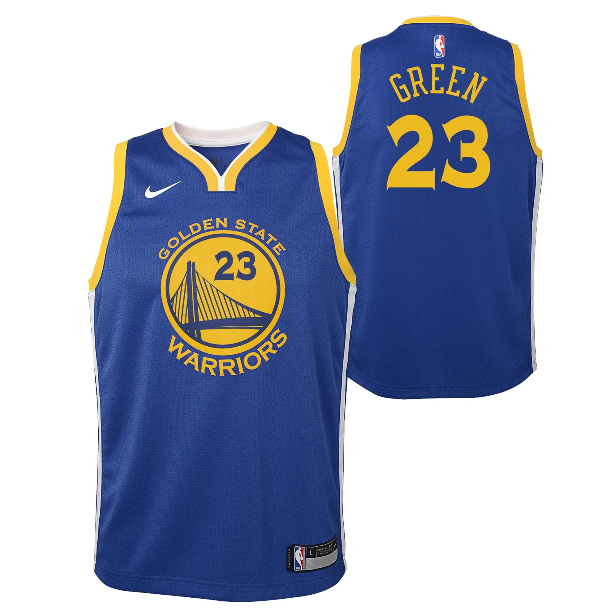 [9Z2B7BZ2P-GREEN] Youth Nike Golden State Warriors Draymond Green Away Icon Swingman Jersey