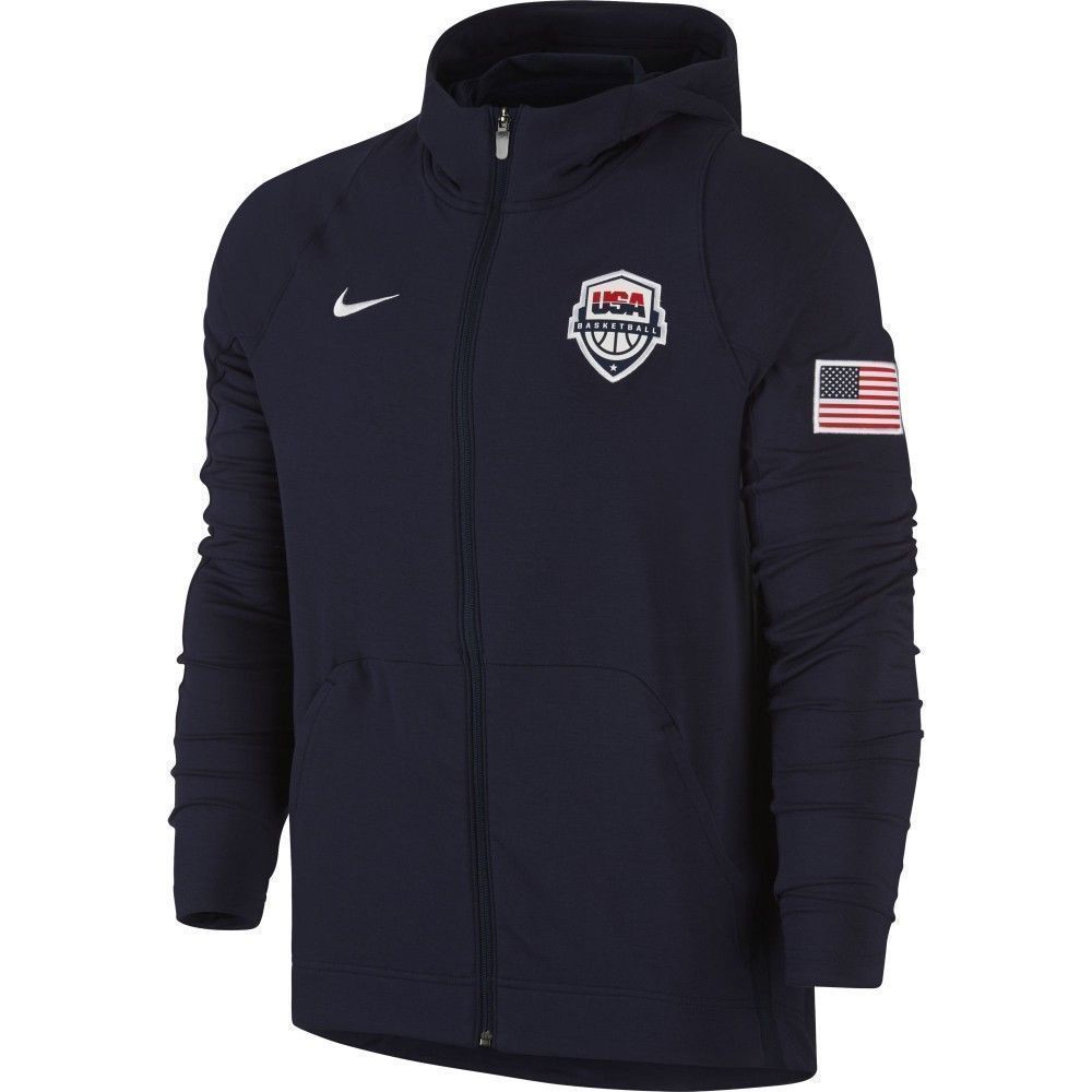 [806491495499] Mens Nike USA Basketball Hyper Elite Full-Zip Hoodie