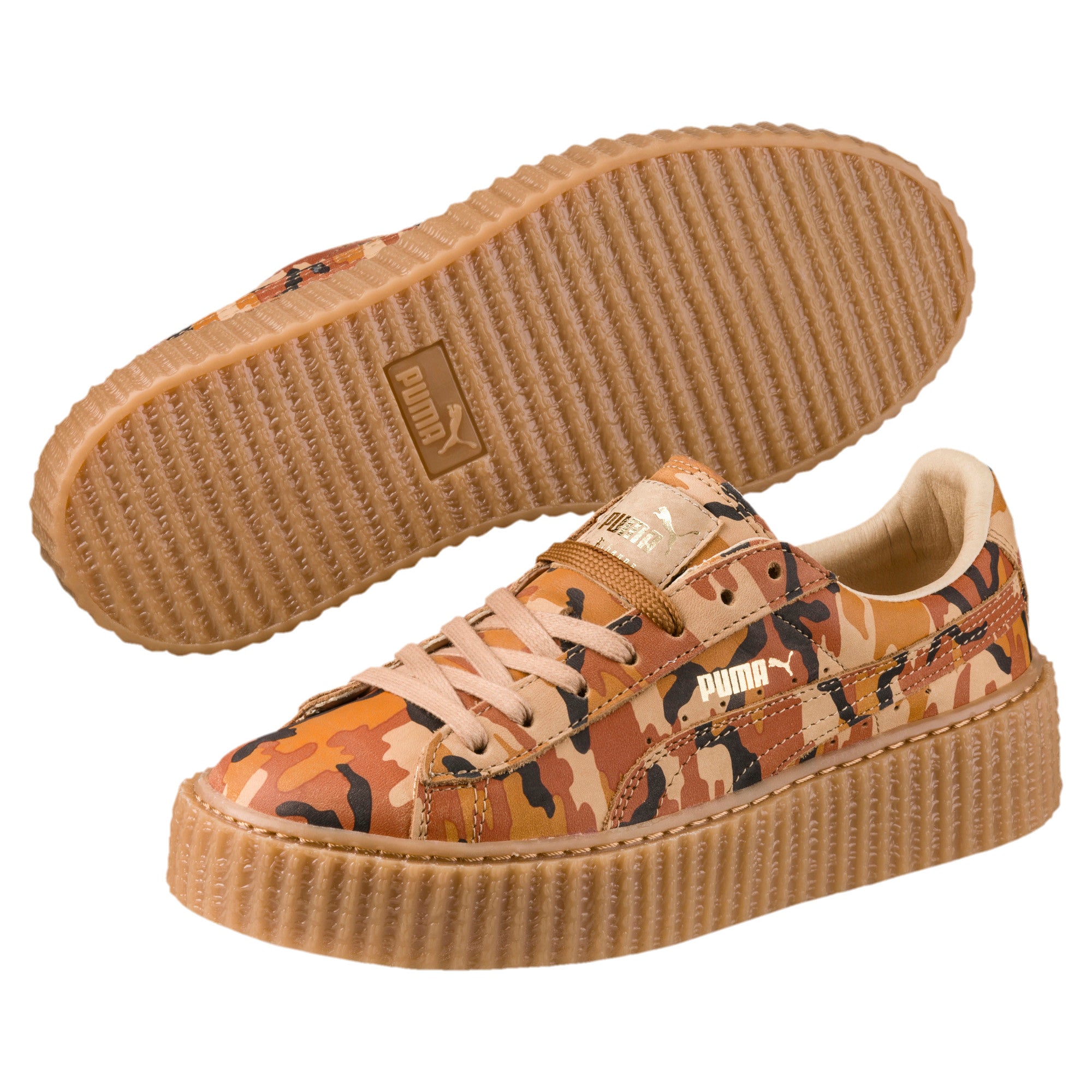 [362341-01] Womens Suede Creepers Camo Rihanna