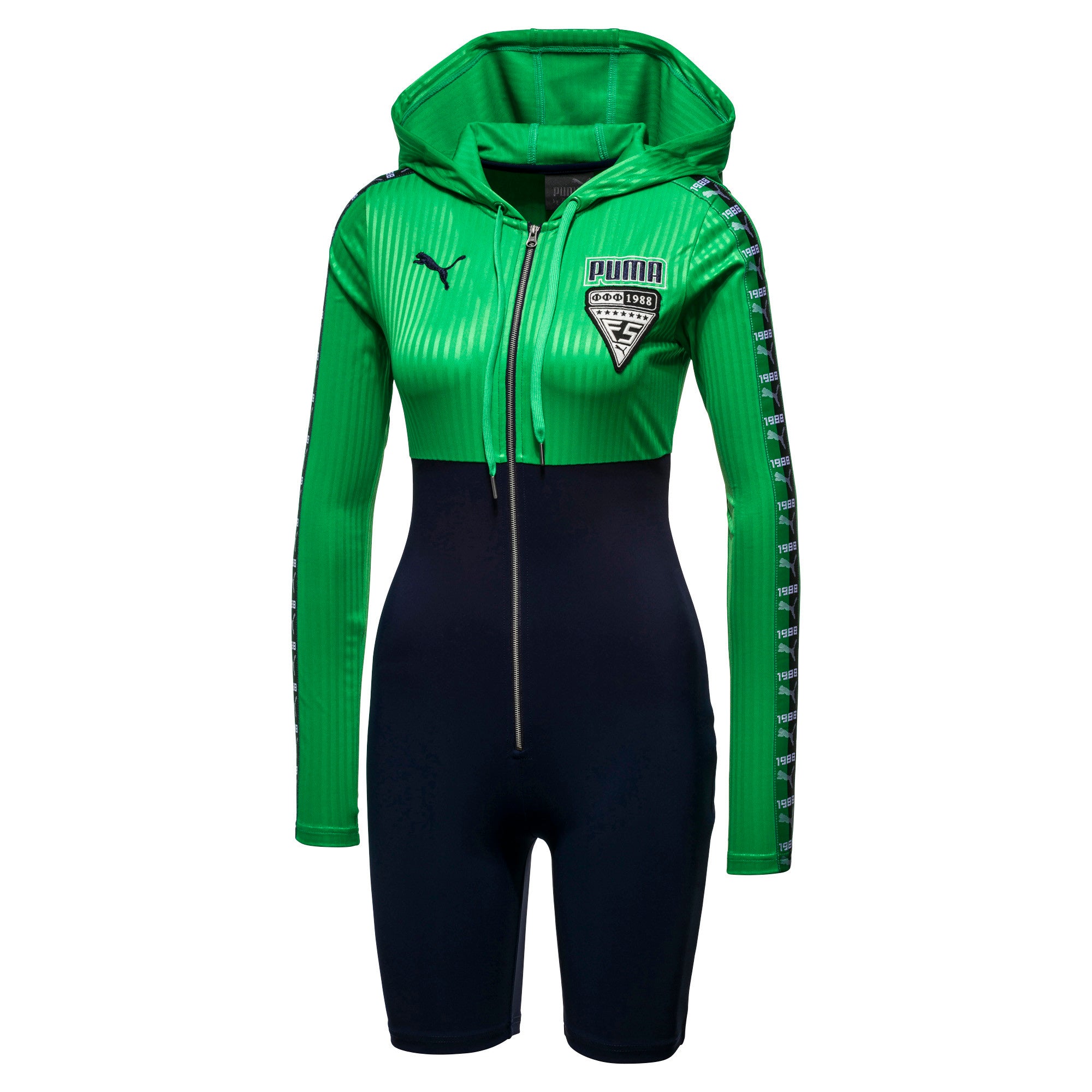 [575790-02] Womens Puma x Fenty by Rihanna Hooded Zip Front Leotard